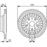 Bosch Disco de freno trasero derecho para LEXUS: LS (Ref: 0 986 479 T34)