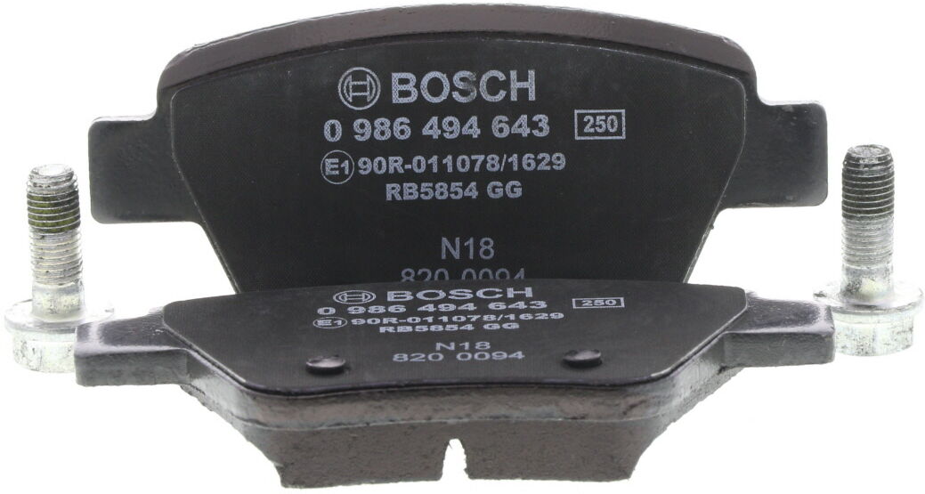 Bosch Juego de 4 pastillas de freno para SEAT: Altea & AUDI: A3, A1, S3 & VOLKSWAGEN: Golf, Touran, Caddy, Scirocco, Jetta, Eos (Ref: 0 986 494 643)