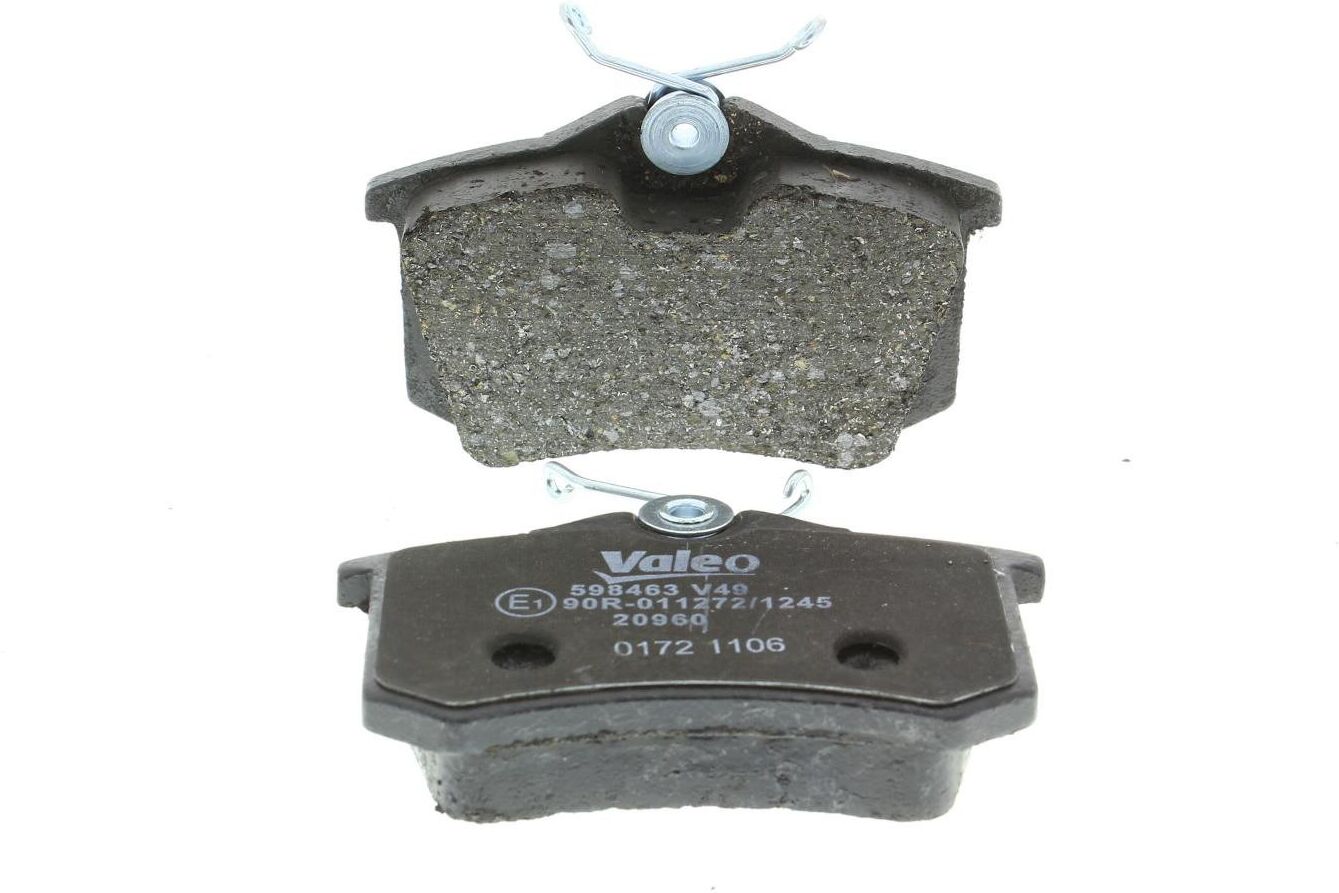 VALEO Juego de 4 pastillas de freno para SEAT: Ibiza, Leon, Altea, Toledo, Cordoba, Exeo, Arona, Alhambra, Arosa & VOLKSWAGEN: Golf (Ref: 598463)