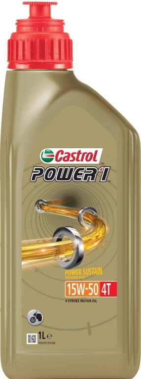 CASTROL Aceite moto 15W50 4 veces 1 L CASTROL Power 1 4T 15W-50 1L (Ref: 15F587)