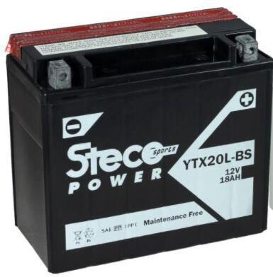 Steco Powersports Batería moto 12.0 18.0 Sin mantenimiento (Ref: YTX20L-BS)