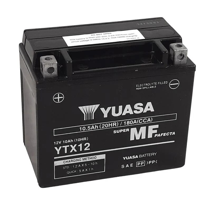 YUASA Batería moto 12.0 V 10.5 Ah SLA AGM (Ref: YTX12)