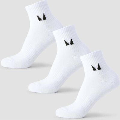 MyProtein MP Unisex Ankle Socks (3 Pack) - White - UK 12-14 MyProtein MP Unisex Ankle Socks (3 Pack) - White - UK 12-14