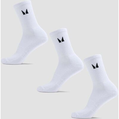 MyProtein MP Unisex Crew Socks (3 Pack) - White - UK 6-8 MyProtein MP Unisex Crew Socks (3 Pack) - White - UK 6-8