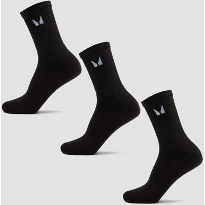 MyProtein MP Unisex Crew Socks (3 Pack) - Black - UK 2-5 MyProtein MP Unisex Crew Socks (3 Pack) - Black - UK 2-5