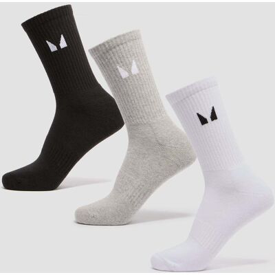 MyProtein MP Unisex Crew Socks (3 Pack) - White/Black/Grey Marl - UK 6-8 MyProtein MP Unisex Crew Socks (3 Pack) - White/Black/Grey Marl - UK 6-8