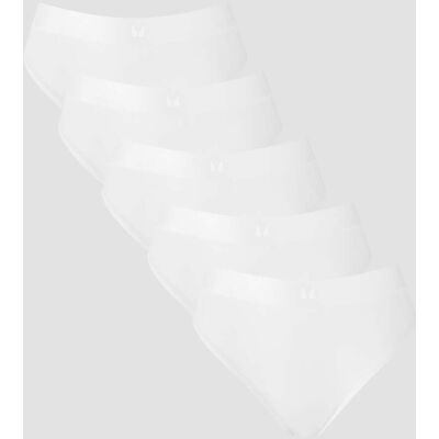 MyProtein Tanga de talle medio para mujer de MP (paquete de 5) - Blanco - XL MyProtein Tanga de talle medio para mujer de MP (paquete de 5) - Blanco - XL
