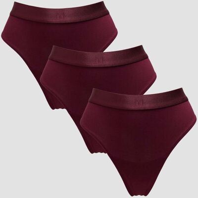 MyProtein Tanga de talle medio para mujer de MP (paquete de 3) - Baya intenso - XS MyProtein Tanga de talle medio para mujer de MP (paquete de 3) - Baya intenso - XS