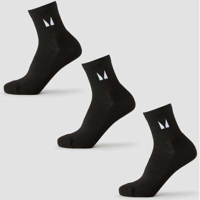 MyProtein Calcetines tobilleros de correr de MP (paquete de 3 pares) - Negros - UK 6-8 MyProtein Calcetines tobilleros de correr de MP (paquete de 3 pares) - Negros - UK 6-8