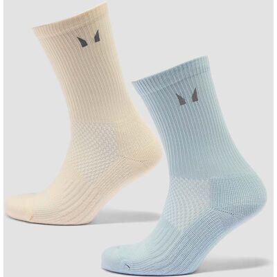 MyProtein Calcetines reflectantes para correr de MP (paquete de 2 pares) - Mantequilla/Azul bebé - UK 2-5 MyProtein Calcetines reflectantes para correr de MP (paquete de 2 pares) - Mantequilla/Azul bebé - UK 2-5