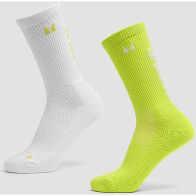 MyProtein Calcetines para correr MP Move Club (paquete de 2 pares) - Verde brillante/Blanco - UK 9-11 MyProtein Calcetines para correr MP Move Club (paquete de 2 pares) - Verde brillante/Blanco - UK 9-11