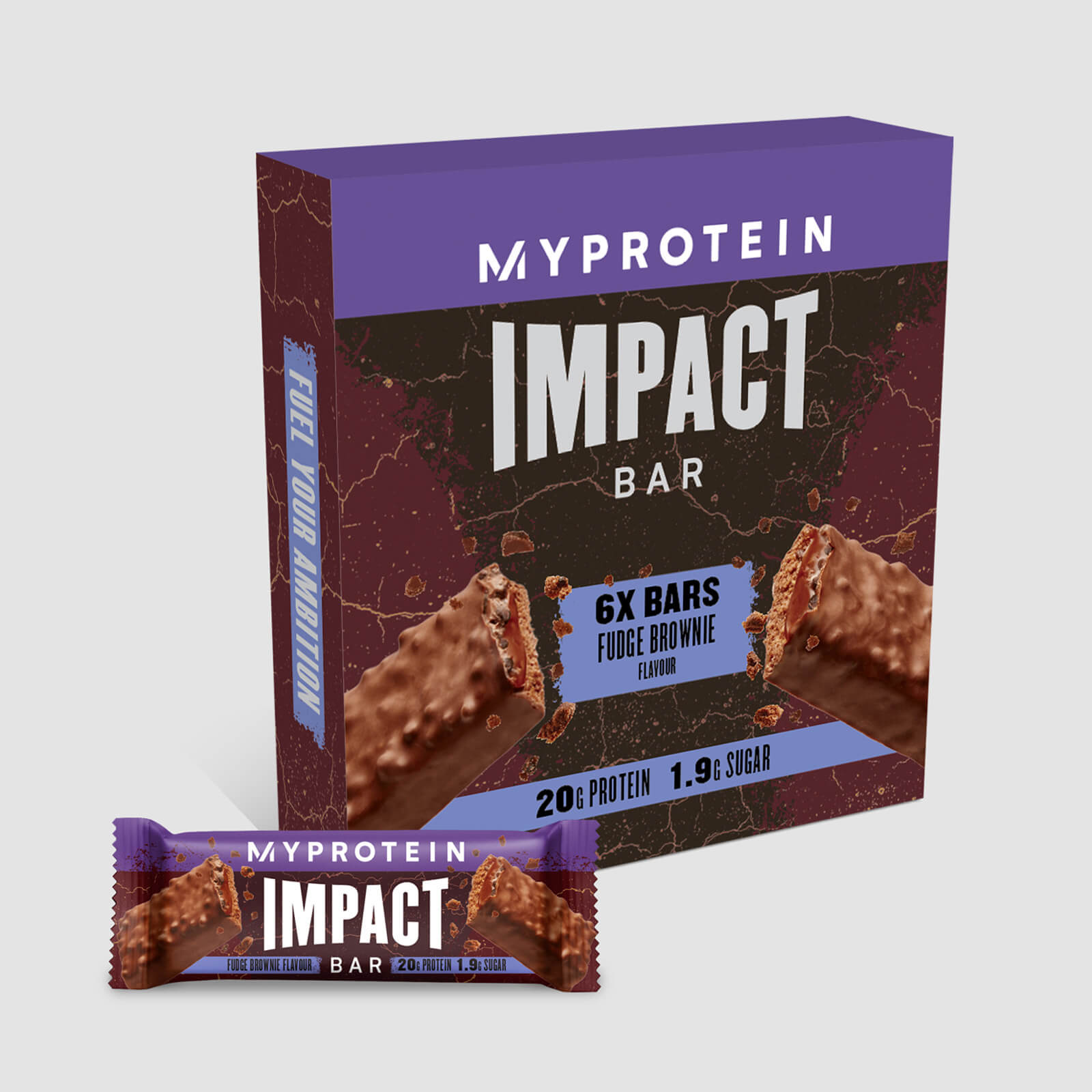 MyProtein Barrita Impact Protein - 6Barritas - Chocalate y Caramelo (Fudge)