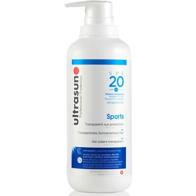 Gel Deportivo Ultrasun Transparente Protección Solar SPF20 (400ml) Gel Deportivo Ultrasun Transparente Protección Solar SPF20 (400ml)