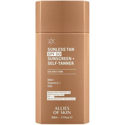 Allies of Skin Sunless Tan SPF 50 Sunscreen + Self-Tanner 50ml Allies of Skin Sunless Tan SPF 50 Sunscreen + Self-Tanner 50ml