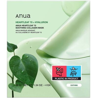 Anua Heartleaf 70 Soothing Collagen Mask (4 Sheets) 38g Anua Heartleaf 70 Soothing Collagen Mask (4 Sheets) 38g