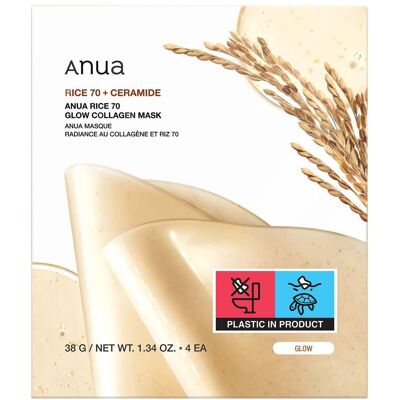 Anua Rice 70 Glow Collagen Mask (4 Sheets) 38g Anua Rice 70 Glow Collagen Mask (4 Sheets) 38g