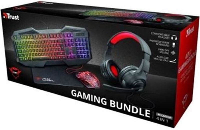 Trust 23148 kit gaming gxt 1180rw auriculares/teclado/ratón/alfombrilla