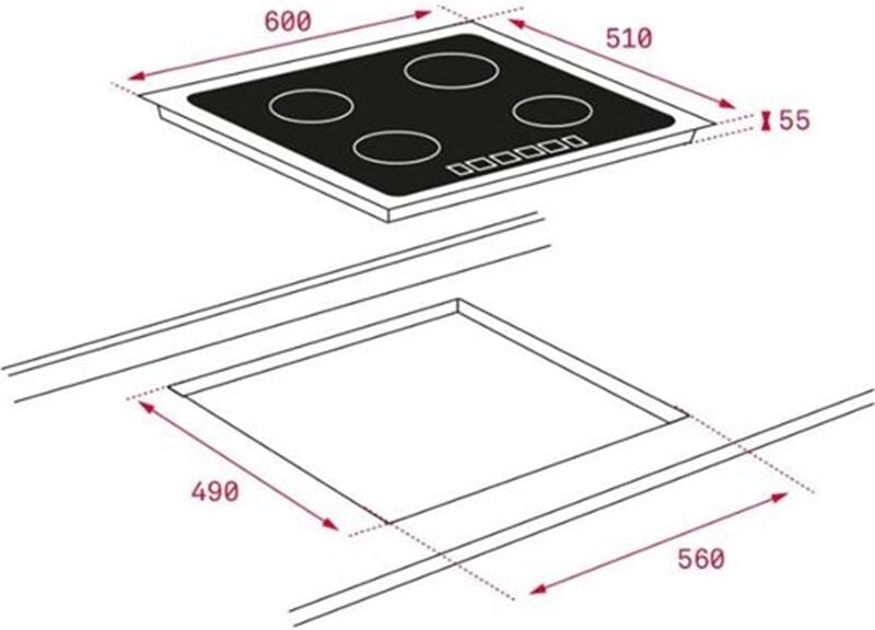 Teka 112520017 placa induccion izc63015bk 3f biselada frontal