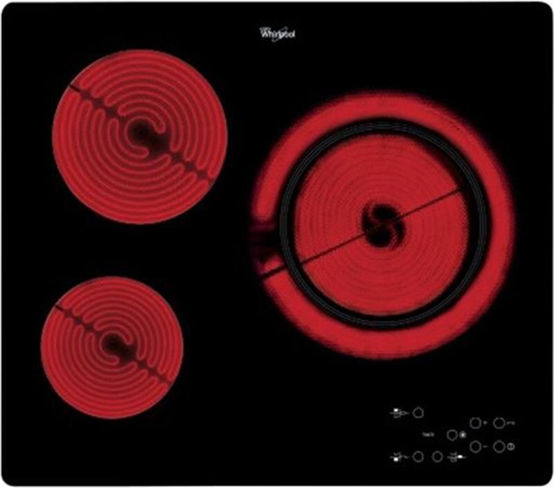 Whirlpool akt807_bf vitroceramica independiente akt807bf, 3 fuegos,
