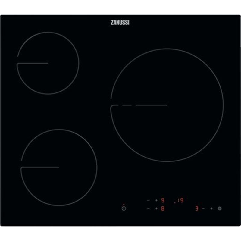 Electrolux zhrn639k placa vitrocerámica de 60 cm con 3 zonas hi-light, zona triple de 27 cm y 2