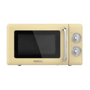 Cecotec 01708 microondas mecánico con grill proclean 3110 retro yellow de 20l y 700w