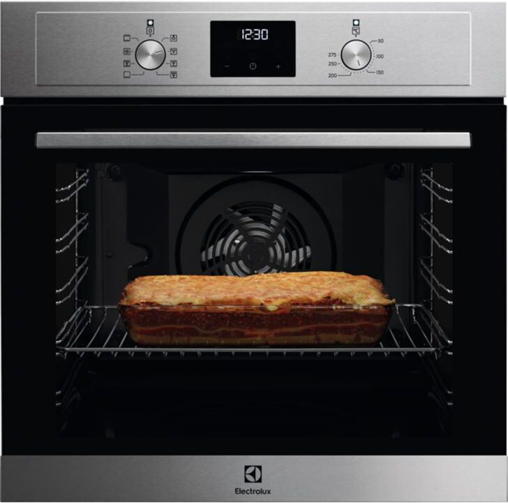 Electrolux coh3h54tx horno multifunción de 7 funciones y gran capacidad con pantalla led blanca y mandos escamoteables puerta de