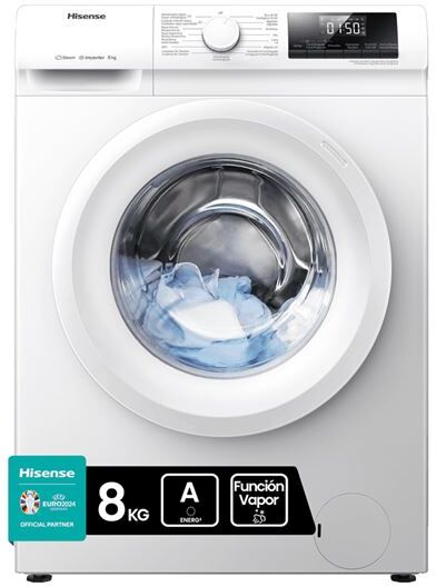 Hisense wfqp801419vm lavadora carga frontal 8kg 1400rpm clase a libre instalcion