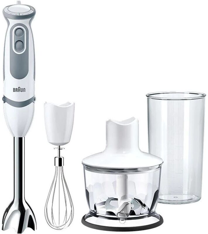 Braun mq5235wh batidora de mano inox 1000w + vaso + picadora 500ml + varil