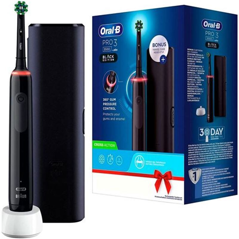 Braun pro3ne cepillo dental eléctrico oral b pro 3 3500 negro +