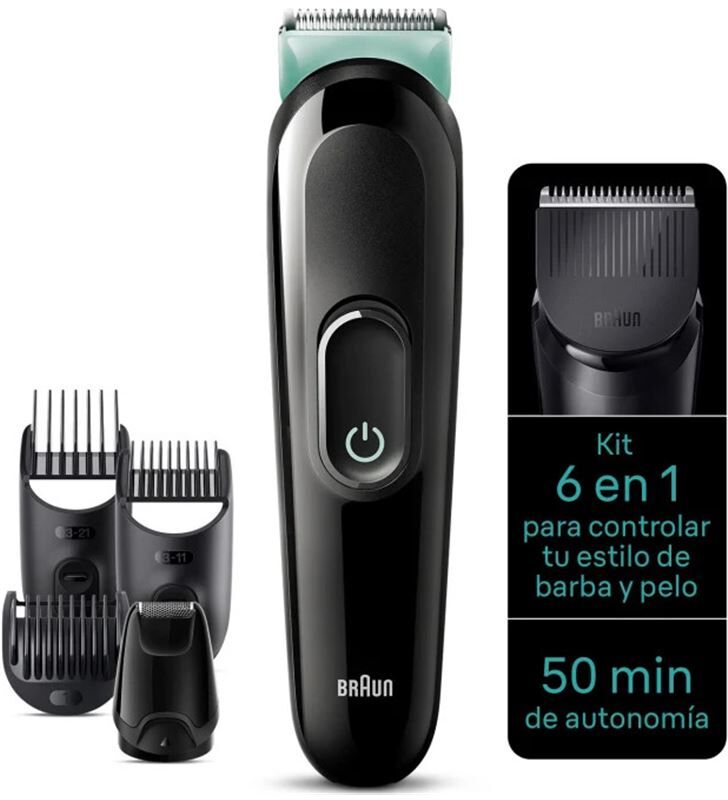 Braun mgk3411 cortapelos barbero 6 en 1 verde cuidado personal