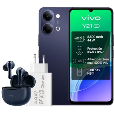 Bundle Vivo Y21 5g 6,74" 256gb Voyage Black + Auriculares Vivo Con Estuche De Carga + Cargador Vivo 44w Flashcharge Bundle Vivo Y21 5g 6,74" 256gb Voyage Black + Auriculares Vivo Con Estuche De Carga + Cargador Vivo 44w Flashcharge