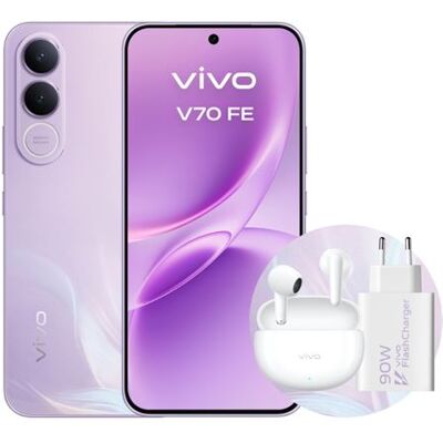 Bundle Vivo V70 Fe 5g 6,83" 256gb Muse Purple + Auriculares Noise Cancelling Vivo Buds Air3 Con Estuche De Carga + Cargador Vivo 90w Flashcharge Bundle Vivo V70 Fe 5g 6,83" 256gb Muse Purple + Auriculares Noise Cancelling Vivo Buds Air3 Con Estuche De Carga + Cargador Vivo 90w Flashcharge