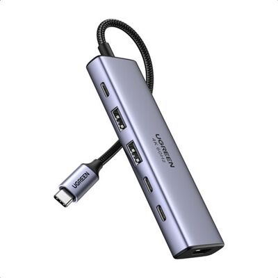 Hub 6 En 1 Ugreen Usb-c A Hdmi + 2x Usb-a 3.2 + 2x Usb-c 3.2 + Pd Power Converter Hub 6 En 1 Ugreen Usb-c A Hdmi + 2x Usb-a 3.2 + 2x Usb-c 3.2 + Pd Power Converter