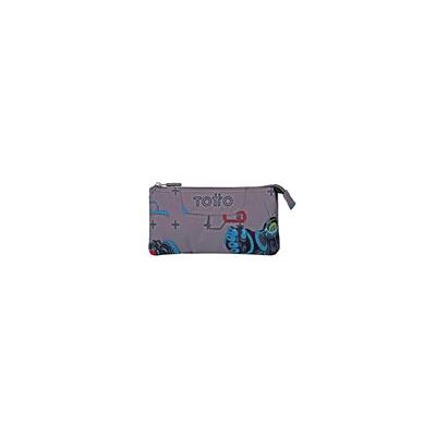 Estuche Escolar Triple Totto Tablero Gris Con Robots Estuche Escolar Triple Totto Tablero Gris Con Robots