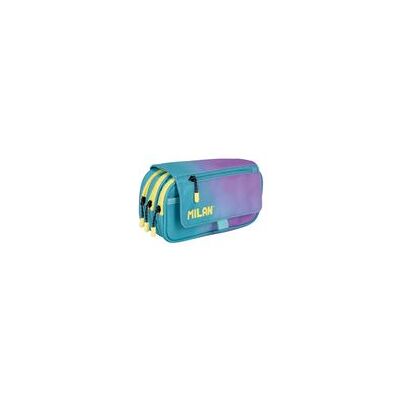 Estuche Portatodo Milan 4 Cremalleras Con Solapa Sunset Turquesa Estuche Portatodo Milan 4 Cremalleras Con Solapa Sunset Turquesa