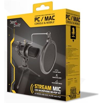 Kit de micrófono USB Steelplay Stream - Sonido de alta calidad, compatible con PC y Mac Kit de micrófono USB Steelplay Stream - Sonido de alta calidad, compatible con PC y Mac