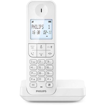 Teléfono Inalámbrico De Sobremesa Philips Dect D2701 Blanco Teléfono Inalámbrico De Sobremesa Philips Dect D2701 Blanco