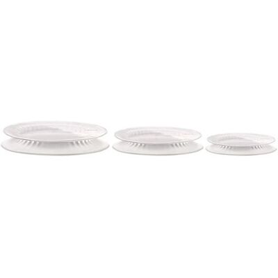 Set de tapas de almacenamiento Lékué - Silicona extensible, 3 piezas Set de tapas de almacenamiento Lékué - Silicona extensible, 3 piezas