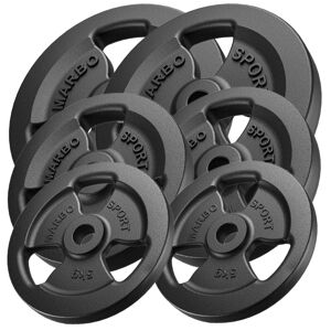 Marbo Sport Juego de discos de peso Tri-Grip de hierro fundido 60 kg / 2 x 15 kg + 2 x 10 kg + 2 x 5 kg -