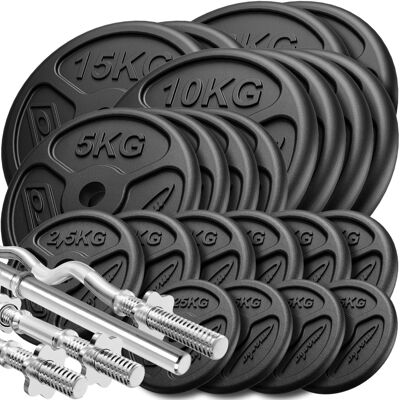Marbo Sport Juego de barras reforzadas y pesas SLIM 173 kg - Marbo Sport Juego de barras reforzadas y pesas SLIM 173 kg -