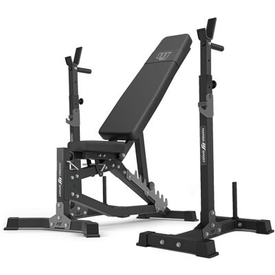 Marbo Sport Set MS30_2.0 banco de entrenamiento ajustable de doble cara + soporte multinivel para mancuernas (2 piezas) con asistencia - Marbo Sport Set MS30_2.0 banco de entrenamiento ajustable de doble cara + soporte multinivel para mancuernas (2 piezas) con asistencia -
