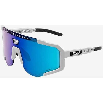 Gafas Scicon Aeroscope blanco con lente multiespejada azul Gafas Scicon Aeroscope blanco con lente multiespejada azul
