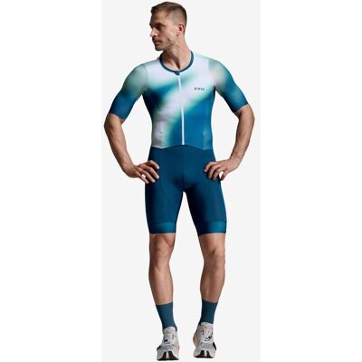 Tritraje 2XU Aero Hex manga corta azul verde - XL Tritraje 2XU Aero Hex manga corta azul verde - XL