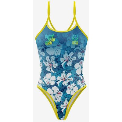Bañador Otso Swim Bike Run Flower azul oscuro amarillo mujer - M Bañador Otso Swim Bike Run Flower azul oscuro amarillo mujer - M