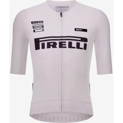 Maillot Santini x Pirelli Sport Club Fast manga corta blanco - Corte Sleek - L Maillot Santini x Pirelli Sport Club Fast manga corta blanco - Corte Sleek - L