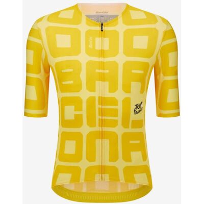 Santini Maillot Tour de France 2026 Grand Départ Barcelone manga corta amarillo - Corte Slim - M Santini Maillot Tour de France 2026 Grand Départ Barcelone manga corta amarillo - Corte Slim - M