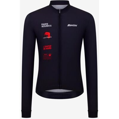 Maillot Santini Paris-Roubaix Hauts-De-France 2026 manga larga negro rojo - 4XL Maillot Santini Paris-Roubaix Hauts-De-France 2026 manga larga negro rojo - 4XL