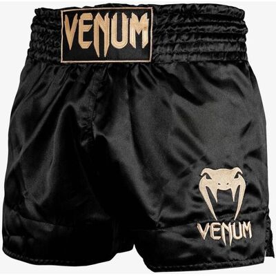 Pantalón corto Venum Classic Muay Thai negro puro dorado - XXL Pantalón corto Venum Classic Muay Thai negro puro dorado - XXL