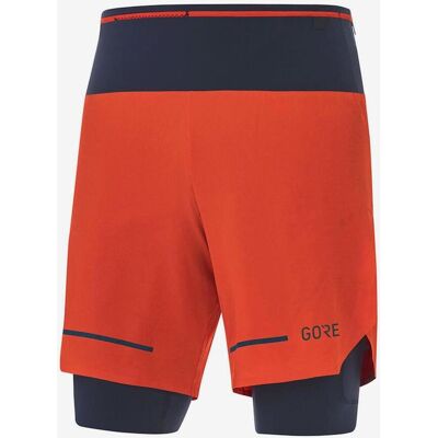 Pantalón corto Gore Wear Ultimate 2in1 rojo claro azul oscuro - S Pantalón corto Gore Wear Ultimate 2in1 rojo claro azul oscuro - S