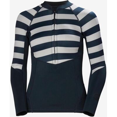 Camiseta neopreno Helly Hansen Waterwear Half Zip manga larga azul marino blanco mujer - L Camiseta neopreno Helly Hansen Waterwear Half Zip manga larga azul marino blanco mujer - L